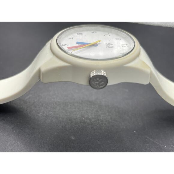 40NINE Primary Hand White Silicone Quartz Watch Multi-Color Hands 36MM main image 9